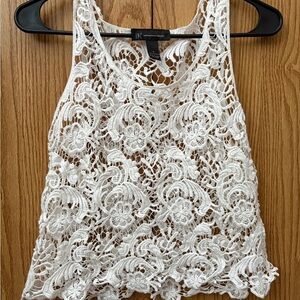 White crochet tank top